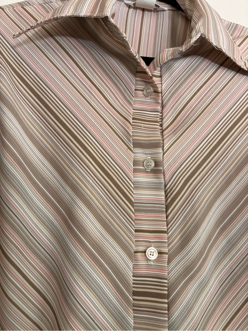 Alice Stuart Shirt Womens Striped Button Up Top Long Sleeve Large *READ* - Picture 2 of 9
